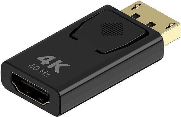 Adapter AlzaPower DisplayPort (M) to HDMI (F) 4K 60Hz Black Lateral view
