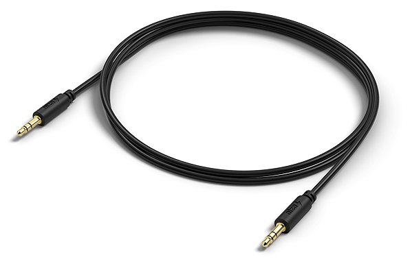 AUX Cable AlzaPower Core Audio 3.5mm Jack (M) to 3.5mm Jack (M) 2m black Lateral view
