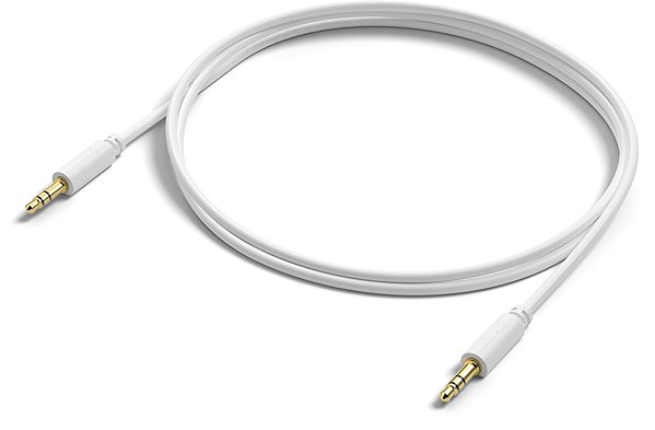 AUX Cable AlzaPower Core Audio 3.5mm Jack (M) to 3.5mm Jack (M) 2m white Lateral view