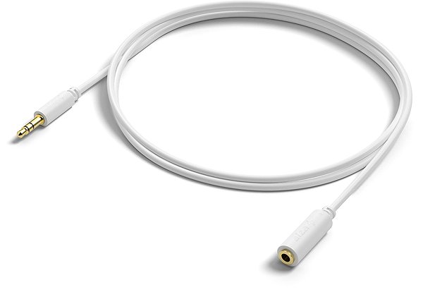 AUX Cable AlzaPower Core Audio 3.5mm Jack (M) to 3.5mm Jack (F) 1m white Lateral view