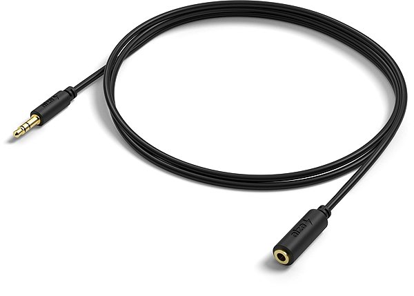 AUX Cable AlzaPower Core Audio 3.5mm Jack (M) to 3.5mm Jack (F) 10m black Lateral view