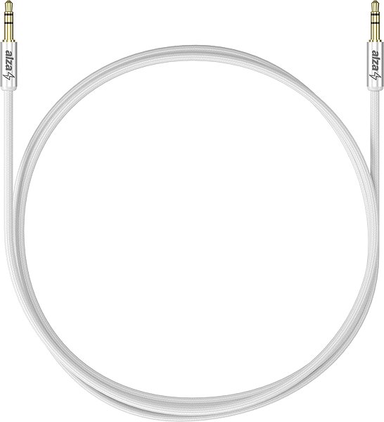 AUX Cable AlzaPower AluCore Audio 3.5mm Jack (M) to 3.5mm Jack (M) 2m silver Screen