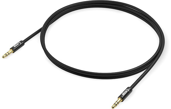 AUX Cable AlzaPower AluCore Audio 3.5mm Jack (M) to 3.5mm Jack (M) 3m black Lateral view