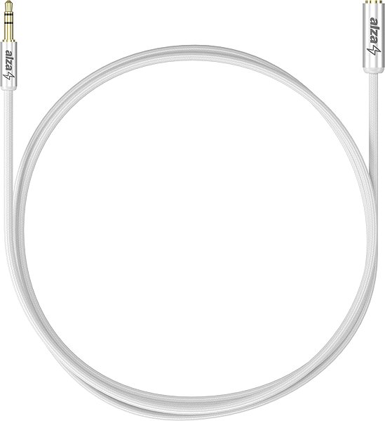 AUX Cable AlzaPower AluCore Audio 3.5mm Jack (M) to 3.5mm Jack (F) 1m silver Screen