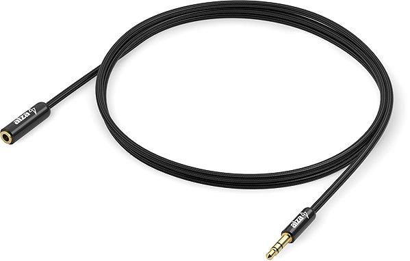 AUX Cable AlzaPower AluCore Audio 3.5mm Jack (M) to 3.5mm Jack (F) 2m black Lateral view