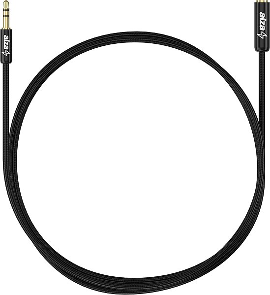 AUX Cable AlzaPower AluCore Audio 3.5mm Jack (M) to 3.5mm Jack (F) 5m black Screen