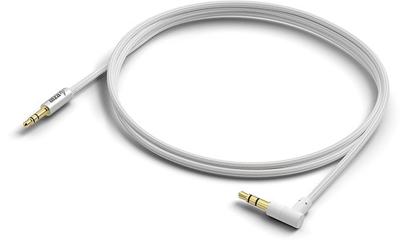 AUX Cable AlzaPower 90Core Audio 3.5mm Jack (M) to 3.5mm Jack 90° (M) 0.5m white Screen