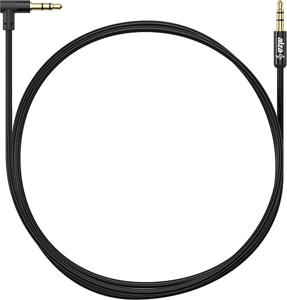 AUX Cable AlzaPower 90Core Audio 3.5mm Jack (M) to 3.5mm Jack 90° (M) 1m black Screen