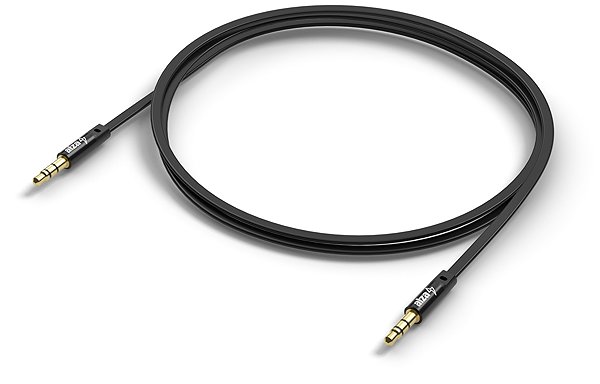 AUX Cable AlzaPower FlatCore Audio 3.5mm Jack (M) to 3.5mm Jack (M) 1m black Lateral view