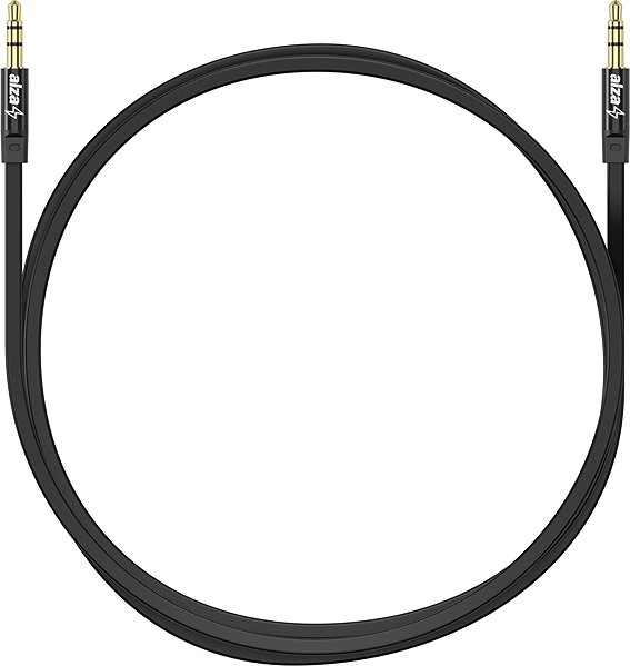 AUX Cable AlzaPower FlatCore Audio 3.5mm Jack (M) to 3.5mm Jack (M) 1m black Screen
