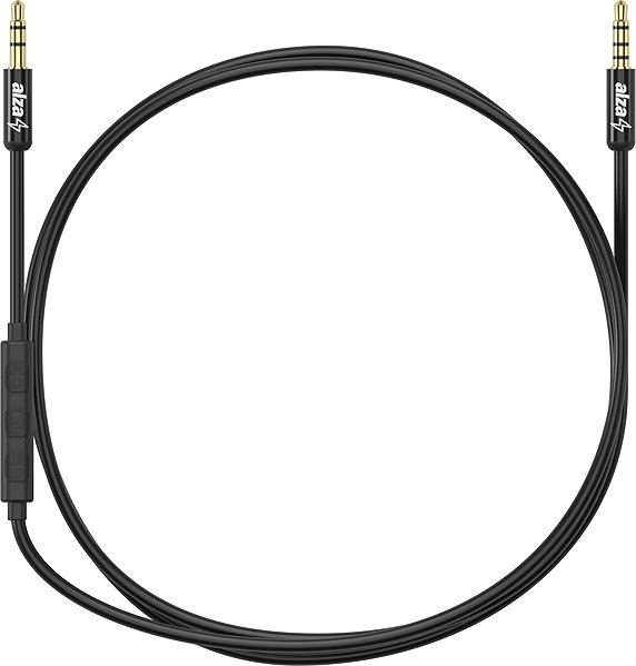 AUX Cable AlzaPower AluCore Audio 3.5mm Jack 4P-TRRS (M) to 3.5mm Jack (M) 1m black Screen