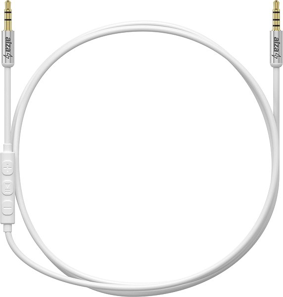 AUX Cable AlzaPower Alucore Audio 3.5mm Jack 4P-TRRS (M) to 3.5mm Jack (M) 1m silver Screen