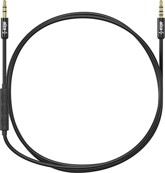AUX Cable AlzaPower AluCore Audio 3.5mm Jack 4P-TRRS (M) to 3.5mm Jack (M) 1.5m black Screen