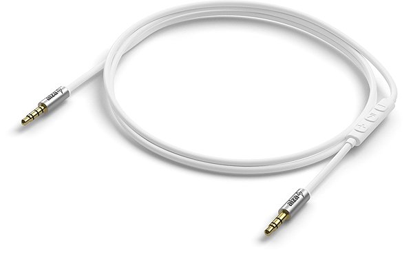 AUX Cable AlzaPower Alucore Audio 3.5mm Jack 4P-TRRS (M) to 3.5mm Jack (M) 1.5m silver Lateral view