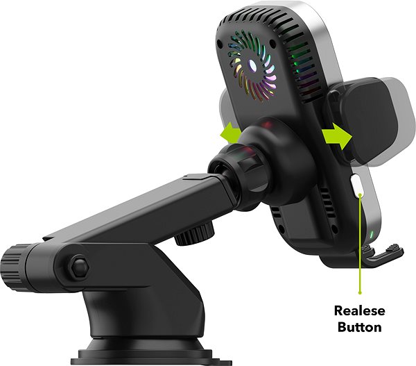 Phone Holder AlzaPower WF430 Fan Wireless Car Charger 15W black ...