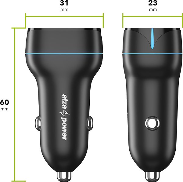 Car Charger AlzaPower Car Charger P200 USB-A + USB-C Power Delivery 35W black ...