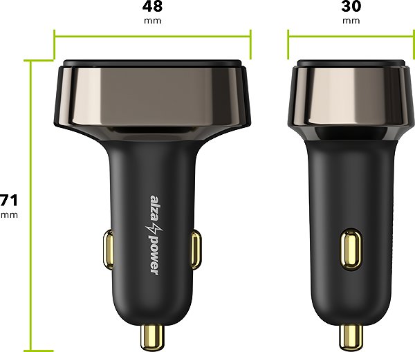 Car Charger AlzaPower Car Charger X570 USB-A + USB-C Power Delivery 100W black ...