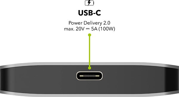 Dokkoló állomás AlzaPower Metal USB-C Dock Station 8in1 Dual Screen C8 - asztroszürke Csatlakozási lehetőségek (portok)