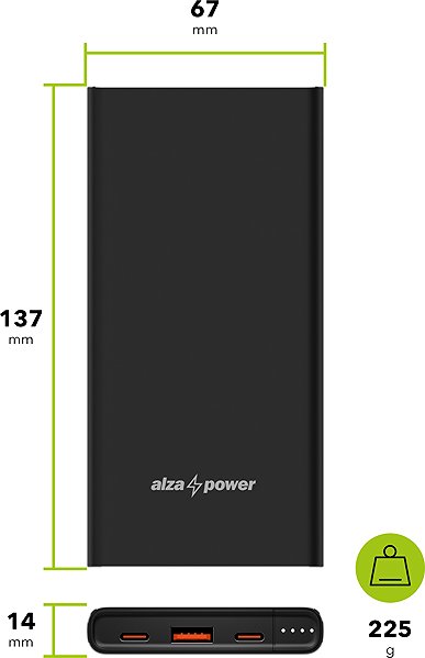 Power Bank AlzaPower Metal Gen2 10000mAh Power Delivery (22.5W) black ...