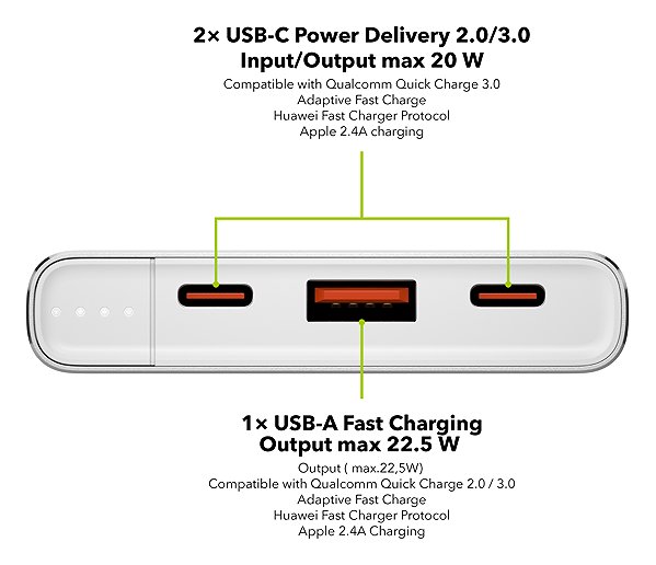 Power Bank AlzaPower Metal Gen2 10000mAh Power Delivery (22,5W) silver ...