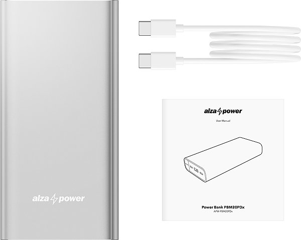 Power Bank AlzaPower Metal Gen2 20000mAh Power Delivery (22,5W) silver ...