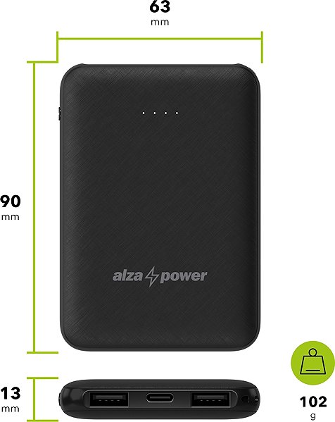 Power Bank AlzaPower Onyx Gen2 5000mAh (12W) black ...