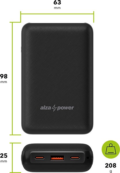 Power Bank AlzaPower Onyx Gen2 10000mAh Power Delivery (22.5W) black ...