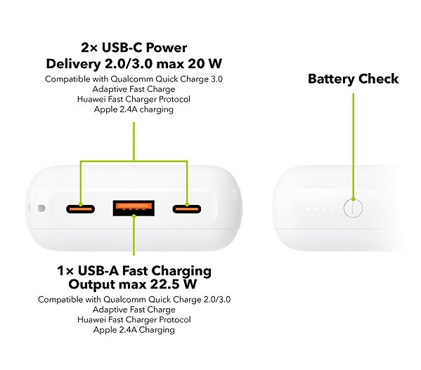 Power Bank AlzaPower Onyx Gen2 10000mAh Power Delivery (22.5W) white ...