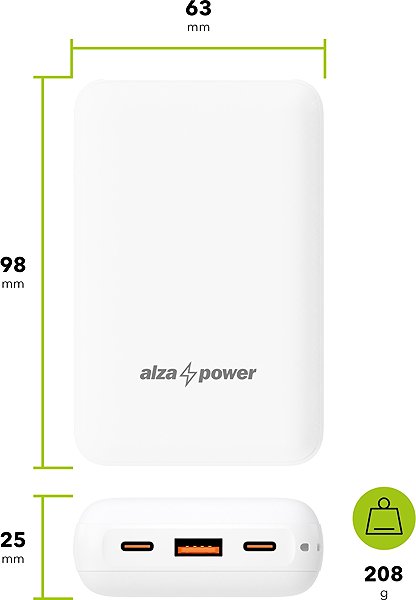 Power Bank AlzaPower Onyx Gen2 10000mAh Power Delivery (22.5W) white ...
