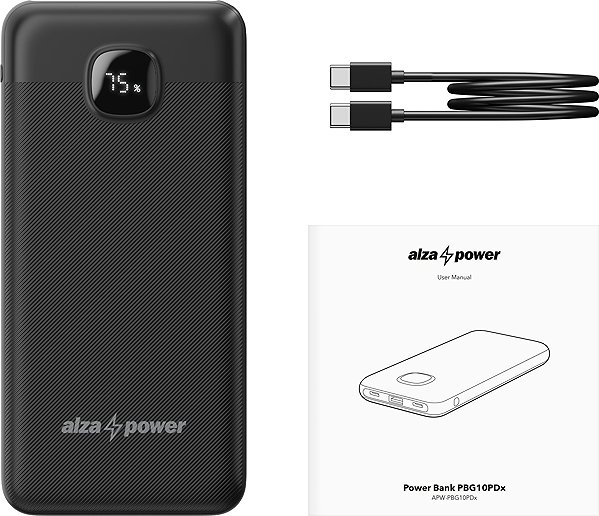 Power Bank AlzaPower Garnet 10000mAh Power Delivery (22,5W) black ...