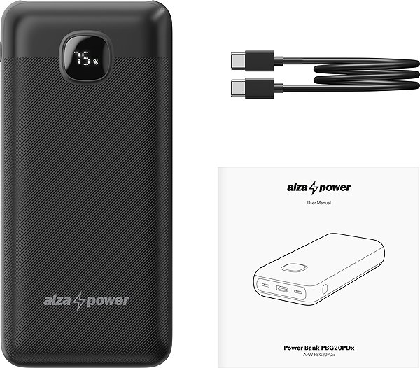 Power Bank AlzaPower Garnet 20000mAh Power Delivery (22,5W) black ...