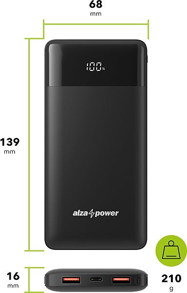 Power Bank AlzaPower Parade 10000mAh Power Delivery (22,5W) black ...