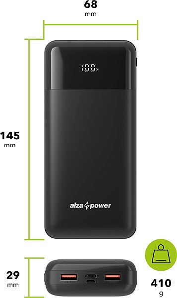Power Bank AlzaPower Parade 20000mAh Power Delivery (22,5W) black ...