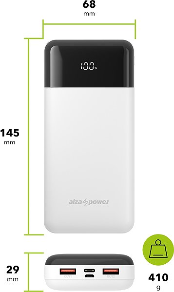 Power Bank AlzaPower Parade 20000mAh Power Delivery (22,5W) white ...
