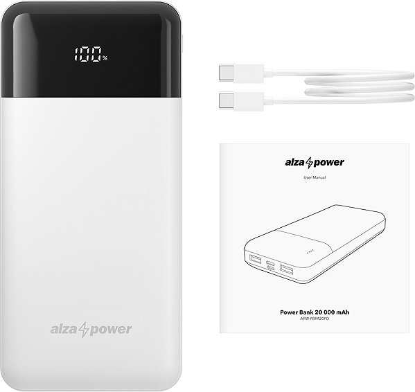 Power Bank AlzaPower Parade 20000mAh Power Delivery (22,5W) white ...