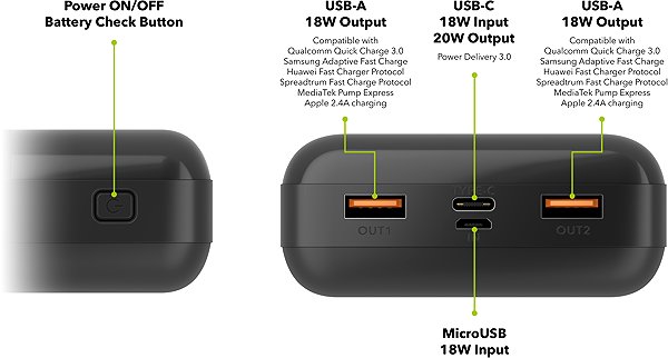 Power Bank AlzaPower Parade 30000mAh Power Delivery (20W) black ...