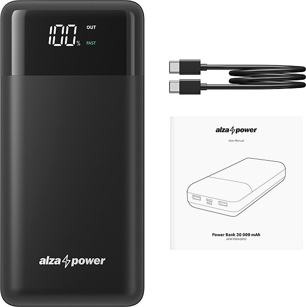 Power Bank AlzaPower Parade 30000mAh Power Delivery (20W) black ...