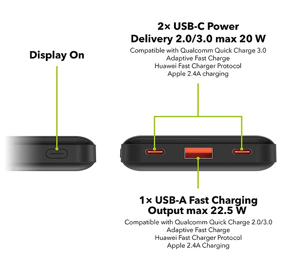 Power Bank AlzaPower Parade Gen2 10000mAh Power Delivery (22.5W) black ...