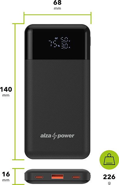Power Bank AlzaPower Parade Gen2 10000mAh Power Delivery (22.5W) black ...