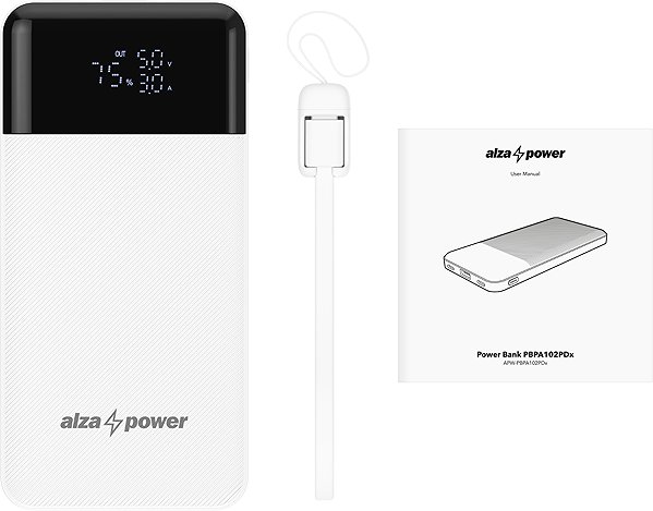 Power Bank AlzaPower Parade Gen2 10000mAh Power Delivery (22.5W) white ...