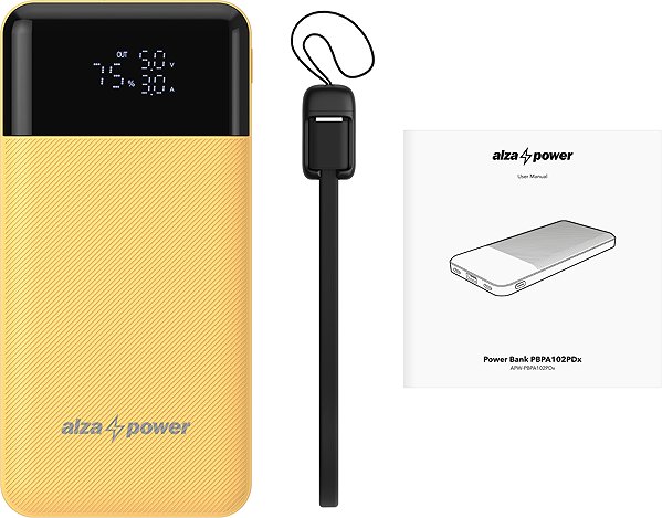 Power Bank AlzaPower Parade Gen2 10000mAh Power Delivery (22.5W) yellow ...
