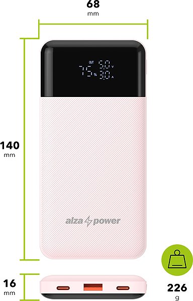 Power Bank AlzaPower Parade Gen2 10000mAh Power Delivery (22.5W) pink ...