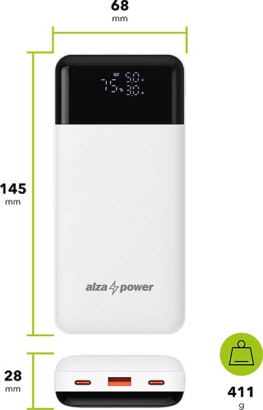 Power Bank AlzaPower Parade Gen2 20000mAh Power Delivery (22,5W) white ...