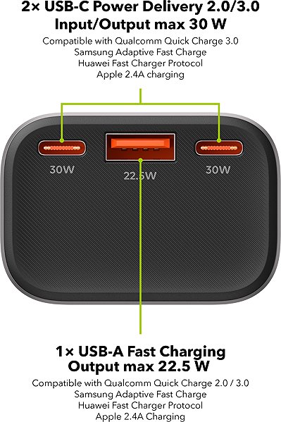Power Bank AlzaPower Vision 10000mAh Power Delivery (30W) silver ...