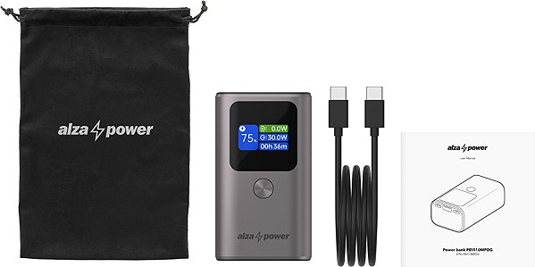 Power Bank AlzaPower Vision 10000mAh Power Delivery (30W) silver ...