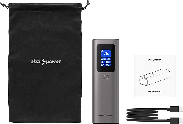 Power Bank AlzaPower Vision 10000mAh Power Delivery (100W) silver ...