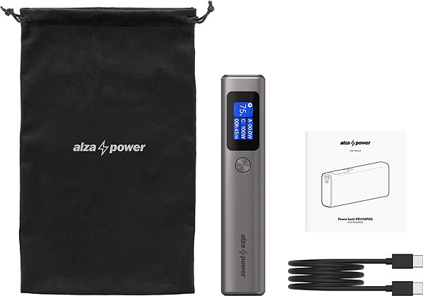 Power Bank AlzaPower Vision 20000mAh Power Delivery (100W) silver ...