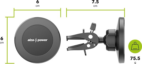 Phone holder AlzaPower Holder Compatible with Magsafe AMC100 black ...