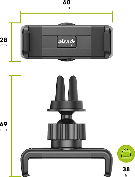 Phone holder AlzaPower Holder ACC400 black ...