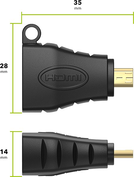 Adapter AlzaPower Micro HDMI (M) to HDMI (F) 4K/60Hz black ...